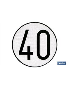 PLACA DE VELOCIDAD HOMOLOGADA 40