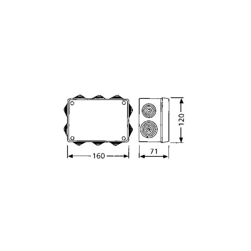 Caja estanca 153xx110mm con tornillos Solera 716