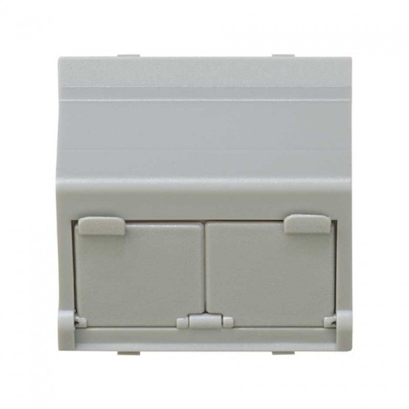 Universal-adapter, gewinkelt 2 x grau SIMON 27086-37