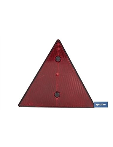 CATADIÓPTRICO TRIANGULAR ROJO 155 X 137 MM CON AGUJERO Y TORNILLOS