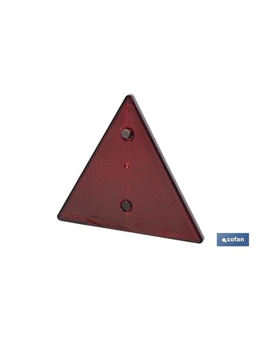 CATADIÓPTRICO TRIANGULAR ROJO 155 X 137 MM CON AGUJERO Y TORNILLOS