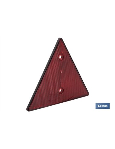CATADIÓPTRICO TRIANGULAR ROJO 155 X 137 MM CON AGUJERO Y SIN TORNILLOS