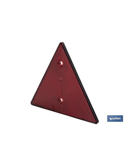 CATADIÓPTRICO TRIANGULAR ROJO 155 X 137 MM CON AGUJERO Y SIN TORNILLOS