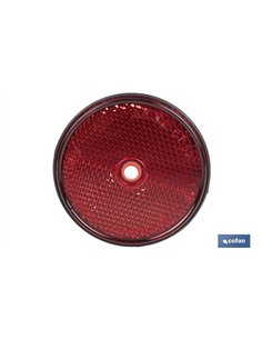 CATADIÓPTRICO REDONDO ROJO Ø60 MM CON AGUJERO SIN TORNILLO 2