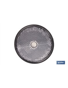 CATADIÓPTRICO REDONDO BLANCO Ø60 MM CON AGUJERO SIN TORNILLO CON ADHESIVO 2