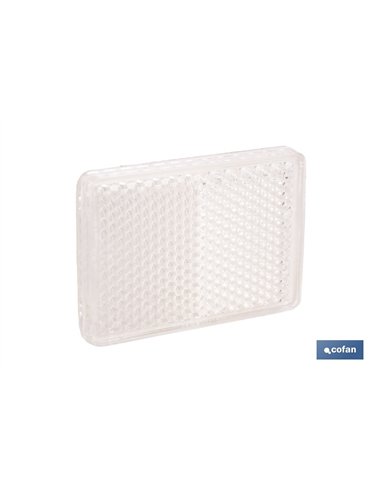 CATADIÓPTRICO RECTANGULAR BLANCO 56 X 39 MM CON ADHESIVO