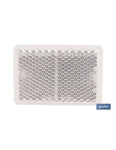 CATADIÓPTRICO RECTANGULAR BLANCO 56 X 39 MM CON ADHESIVO