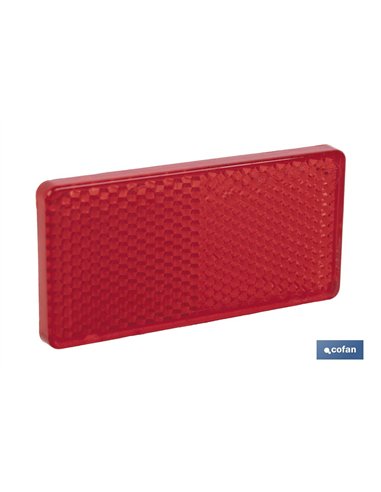 CATADIÓPTRICO RECTANGULAR ROJO 71 X 35 MM CON ADHESIVO