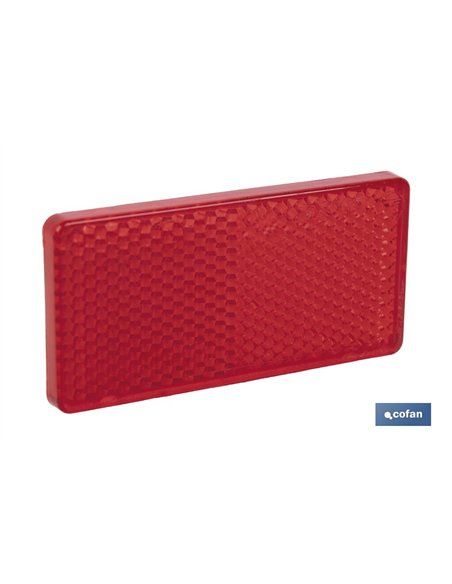 CATADIÓPTRICO RECTANGULAR ROJO 71 X 35 MM CON ADHESIVO