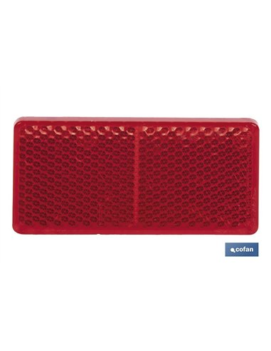 CATADIÓPTRICO RECTANGULAR ROJO 71 X 35 MM CON ADHESIVO