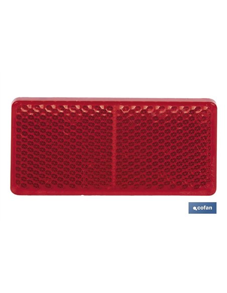 CATADIÓPTRICO RECTANGULAR ROJO 71 X 35 MM CON ADHESIVO