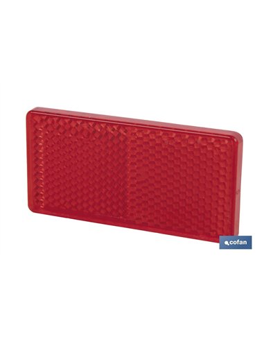 CATADIÓPTRICO RECTANGULAR ROJO 71 X 35 MM CON ADHESIVO