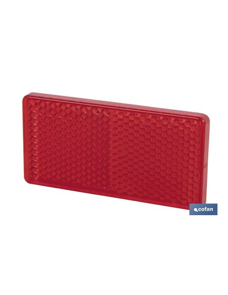 CATADIÓPTRICO RECTANGULAR ROJO 71 X 35 MM CON ADHESIVO