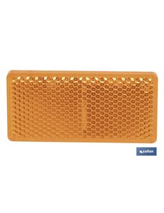CATADIÓPTRICO RECTANGULAR ÁMBAR 71 X 35 MM CON ADHESIVO 2