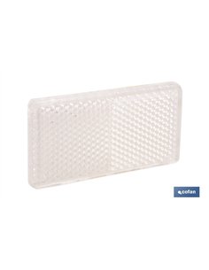 CATADIÓPTRICO RECTANGULAR BLANCO 71 X 35 MM CON ADHESIVO