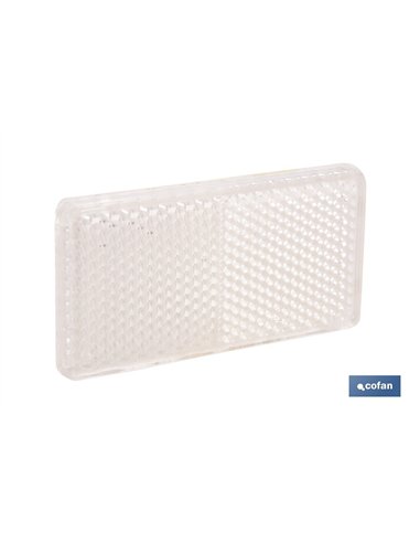 CATADIÓPTRICO RECTANGULAR BLANCO 71 X 35 MM CON ADHESIVO