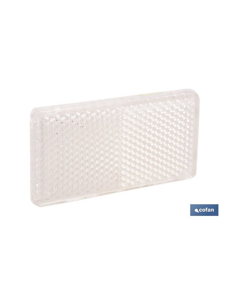 CATADIÓPTRICO RECTANGULAR BLANCO 71 X 35 MM CON ADHESIVO