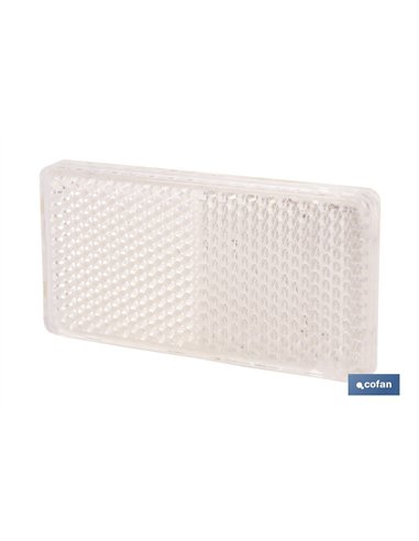 CATADIÓPTRICO RECTANGULAR BLANCO 71 X 35 MM CON ADHESIVO