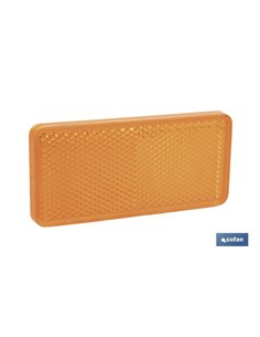 CATADIÓPTRICO RECTANGULAR ÁMBAR 94 X 44 MM CON ADHESIVO
