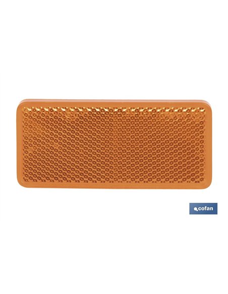 CATADIÓPTRICO RECTANGULAR ÁMBAR 94 X 44 MM CON ADHESIVO