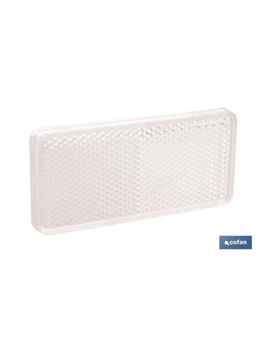 CATADIÓPTRICO RECTANGULAR BLANCO 94 X 44 MM CON ADHESIVO