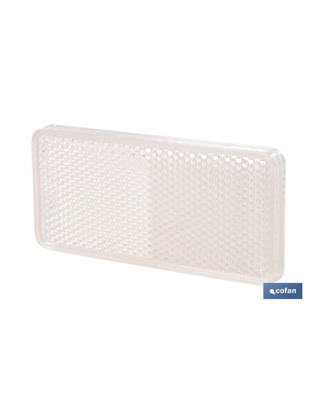 CATADIÓPTRICO RECTANGULAR BLANCO 94 X 44 MM CON ADHESIVO