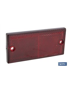 CATADIÓPTRICO RECTANGULAR ROJO 106 X 50 MM CON AGUJERO SIN TORNILLO