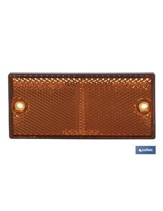 CATADIÓPTRICO RECTANGULAR ÁMBAR 106 X 50 MM CON AGUJERO SIN TORNILLO 2