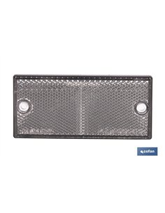 CATADIÓPTRICO RECTANGULAR BLANCO 106 X 50 MM CON AGUJERO SIN TORNILLO 2