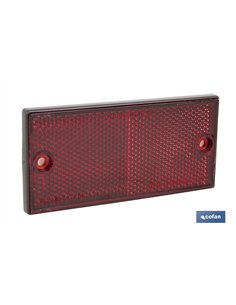 CATADIÓPTRICO RECTANGULAR ROJO 106 X 50 MM CON AGUJERO SIN TORNILLO CON ADHESIVO
