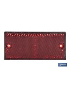 CATADIÓPTRICO RECTANGULAR ROJO 106 X 50 MM CON AGUJERO SIN TORNILLO CON ADHESIVO 2