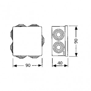 Caixa de ligação quadrada impermeável IP55 80x80x35mm com... 2