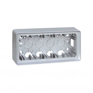Surface box 3 elem. aluminum cold SIMON 8200770-093