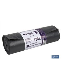 BOLSA DE BASURA 90X110 GALGA 150 COLOR GRIS 10 UDS.