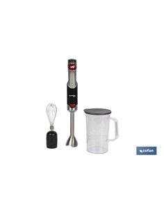 BATIDORA DE MANO ELÉCTRICA CON ACCESORIO BATIDOR Y VASO MEZCLADOR  800W