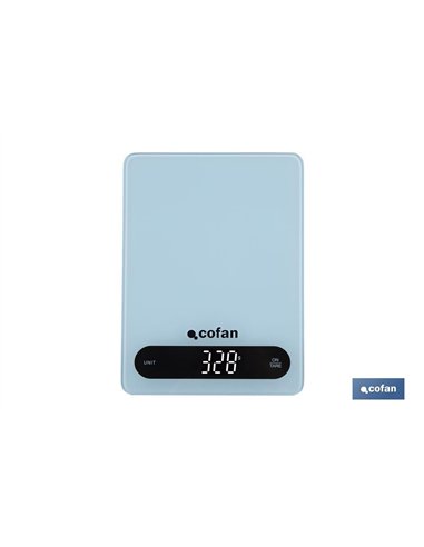 BÁSCULA DE COCINA DIGITAL 10 KG COLOR AZUL
