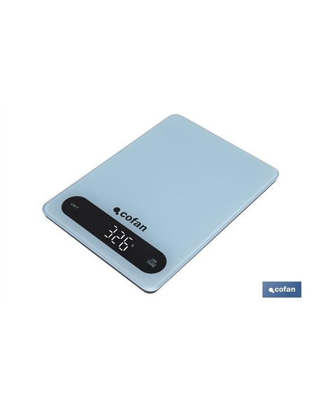 BÁSCULA DE COCINA DIGITAL 10 KG COLOR AZUL