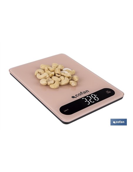 BÁSCULA DE COCINA DIGITAL 10 KG COLOR NARANJA PASTEL