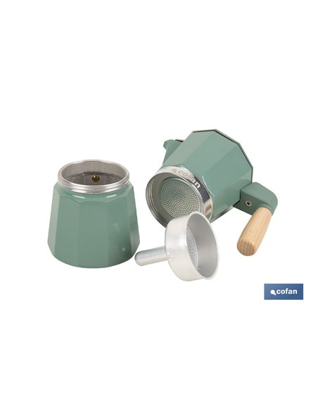 CAFETERA ITALIANA DE INDUCCIÓN VERDE 6 TAZAS