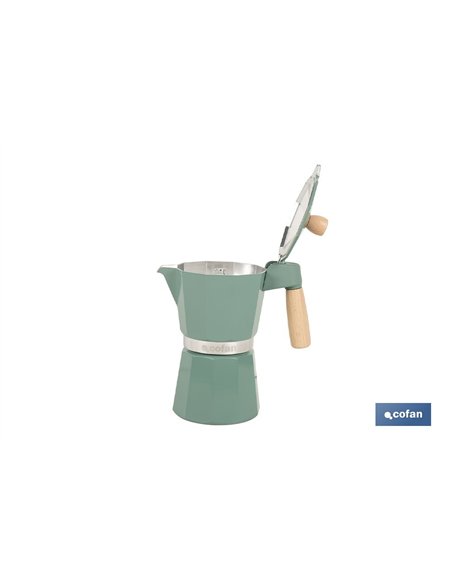 CAFETERA ITALIANA DE INDUCCIÓN VERDE 6 TAZAS