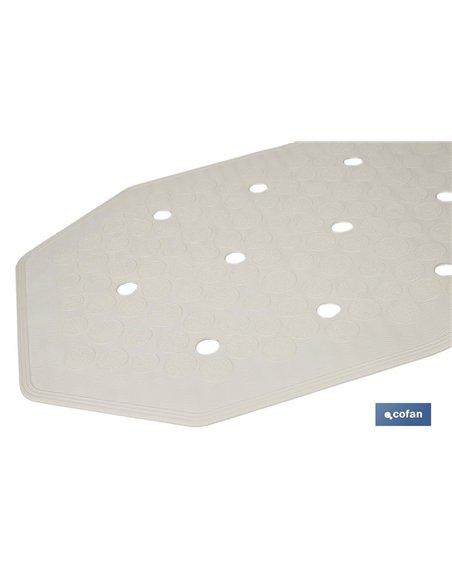 ALFOMBRA ANTIDESLIZANTE CON VENTOSAS BAÑERA/DUCHA BLANCO 36 X 72 cm