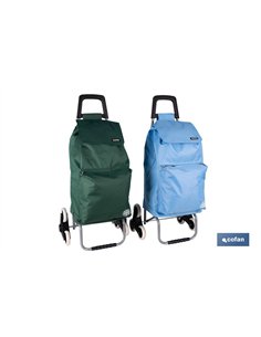 CARRO DE LA COMPRA AZUL PLEGABLE DE HIERRO CON 6 RUEDAS SUBE ESCALERAS 42 L