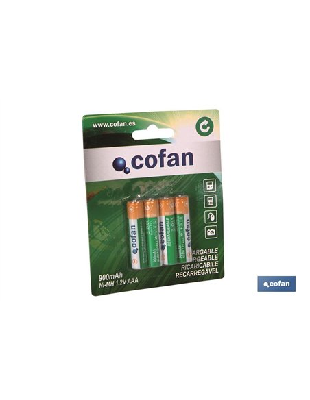 BLISTER 4 PILAS RECARGABLES AAA 900mAh VENTA UNITARIA