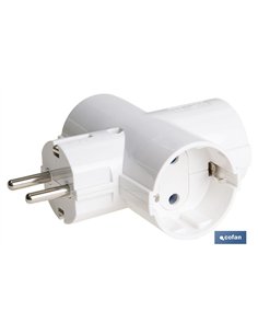 ADAPTADOR SCHUKO 3 VIAS  (16A-250V)