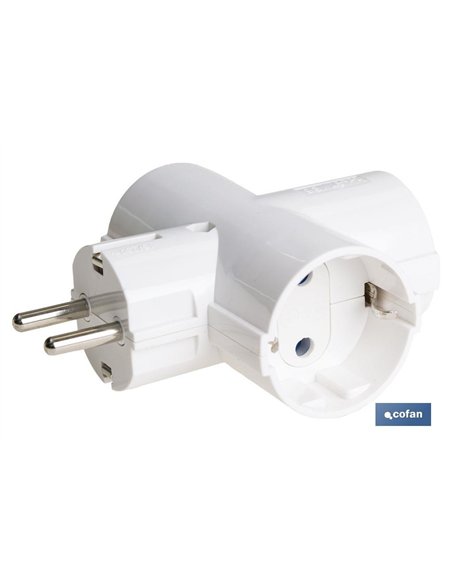 ADAPTADOR SCHUKO 3 VIAS  (16A-250V)