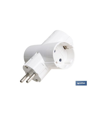 ADAPTADOR SCHUKO 3 VIAS  (16A-250V)