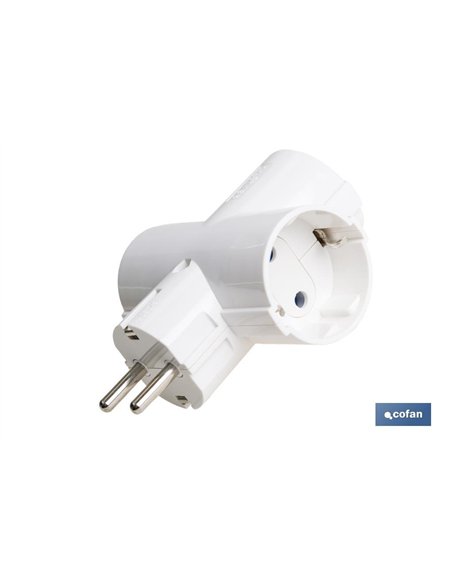 ADAPTADOR SCHUKO 3 VIAS  (16A-250V)
