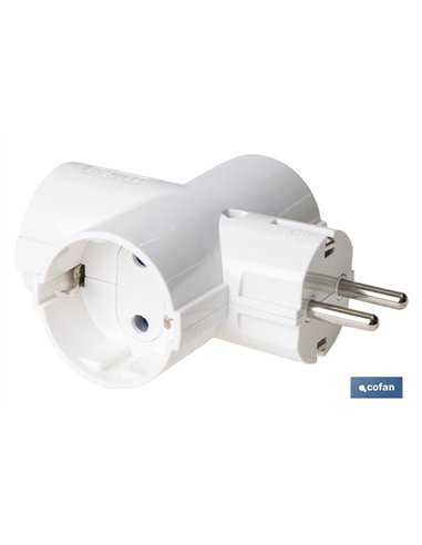 ADAPTADOR SCHUKO 3 VIAS  (16A-250V)