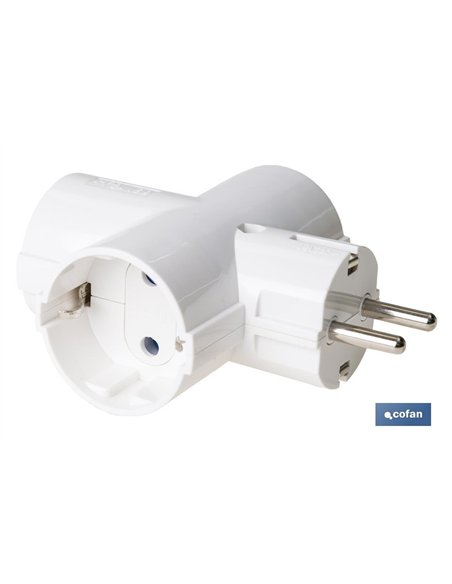 ADAPTADOR SCHUKO 3 VIAS  (16A-250V)