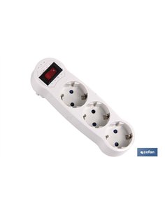ADAPTADOR 3 VIAS FRONTAL SCHUKO CON INTERRUPTOR (3.500w)
